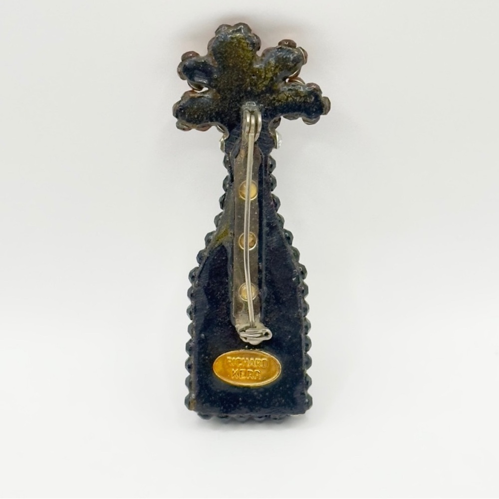 Richard Kerr Vintage Brooch / Pin Rhinestone Encrusted Champagne - Picture 4 of 6
